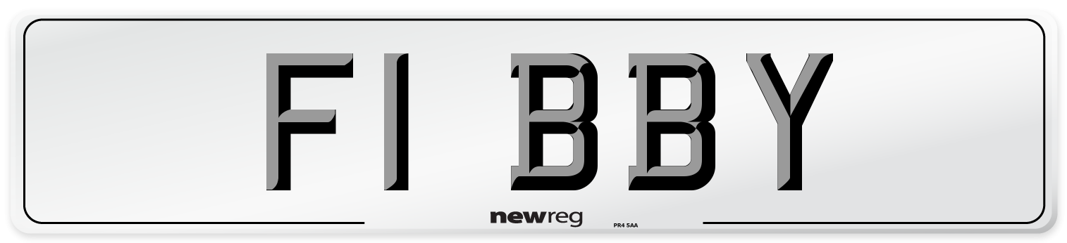 F1 BBY Number Plate from New Reg